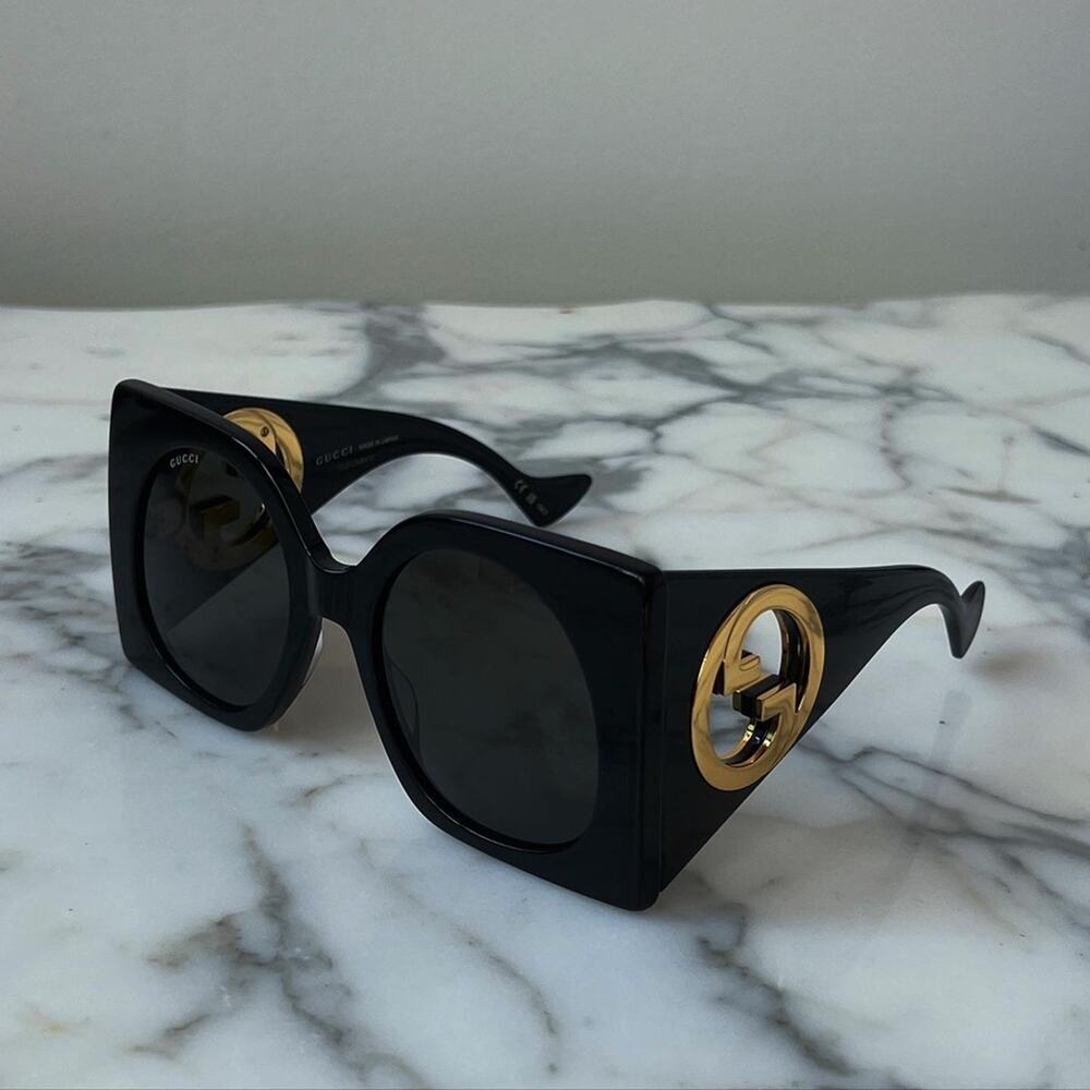NEW Gucci GG1254S Oversized Black Sunglasses $695